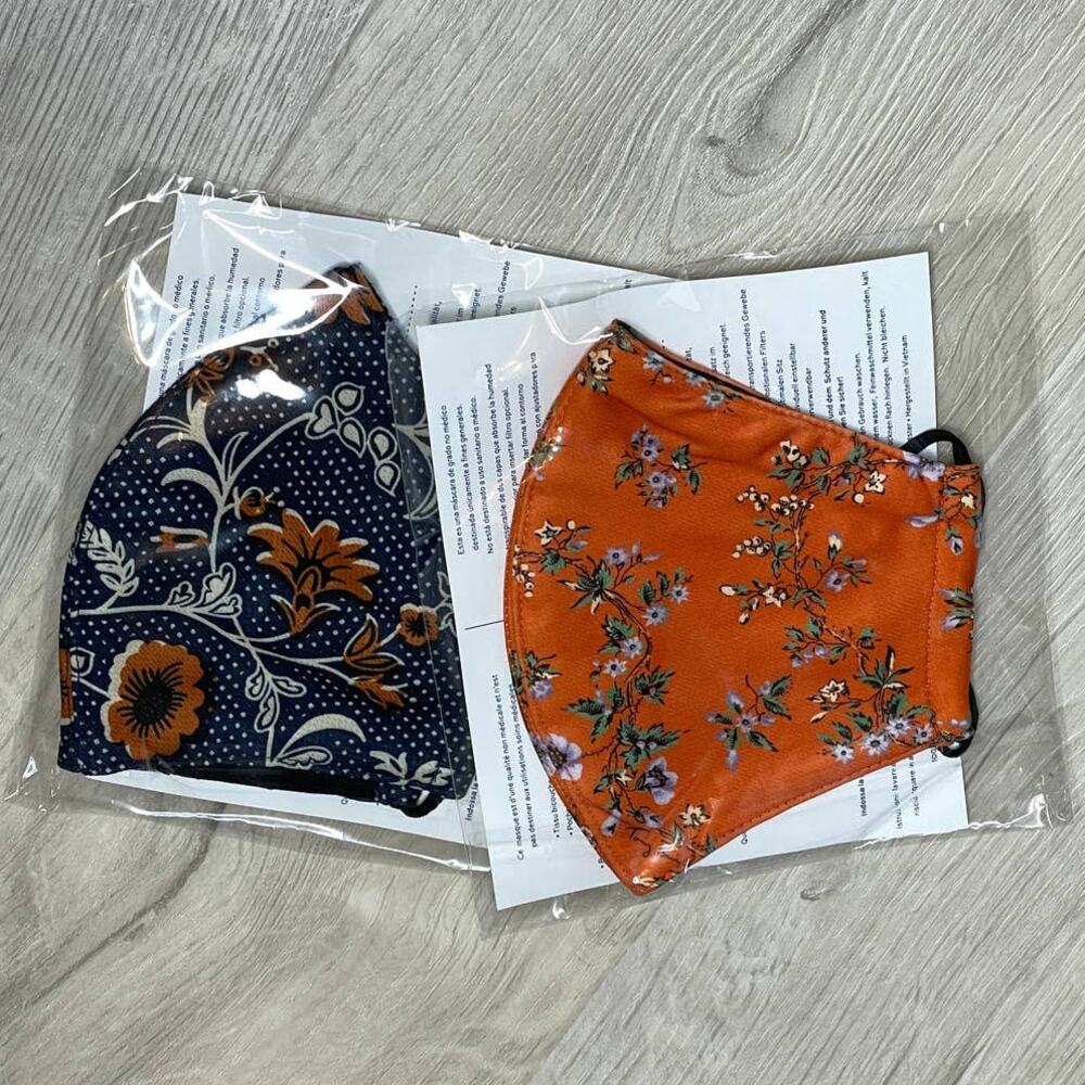 Tory Burch 2 Printed Two Layer Adjustable Face Mask New Limited Print